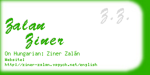 zalan ziner business card